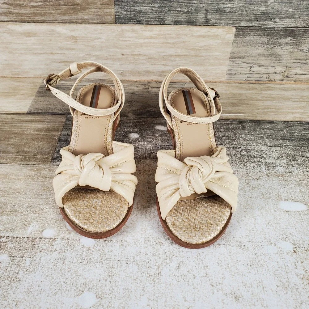 Sam Edelman Ingrid Mini Kids Sandals Sz 12 Modern Ivory Ankle Strap Block Heel